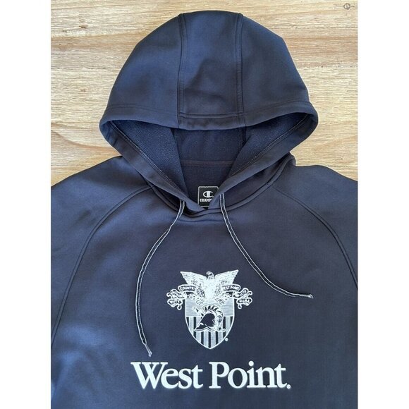 Champion Westpoint USMA Black Pullover Hoodie Sweatshirt Men’s Medium - Picture 2 of 5
